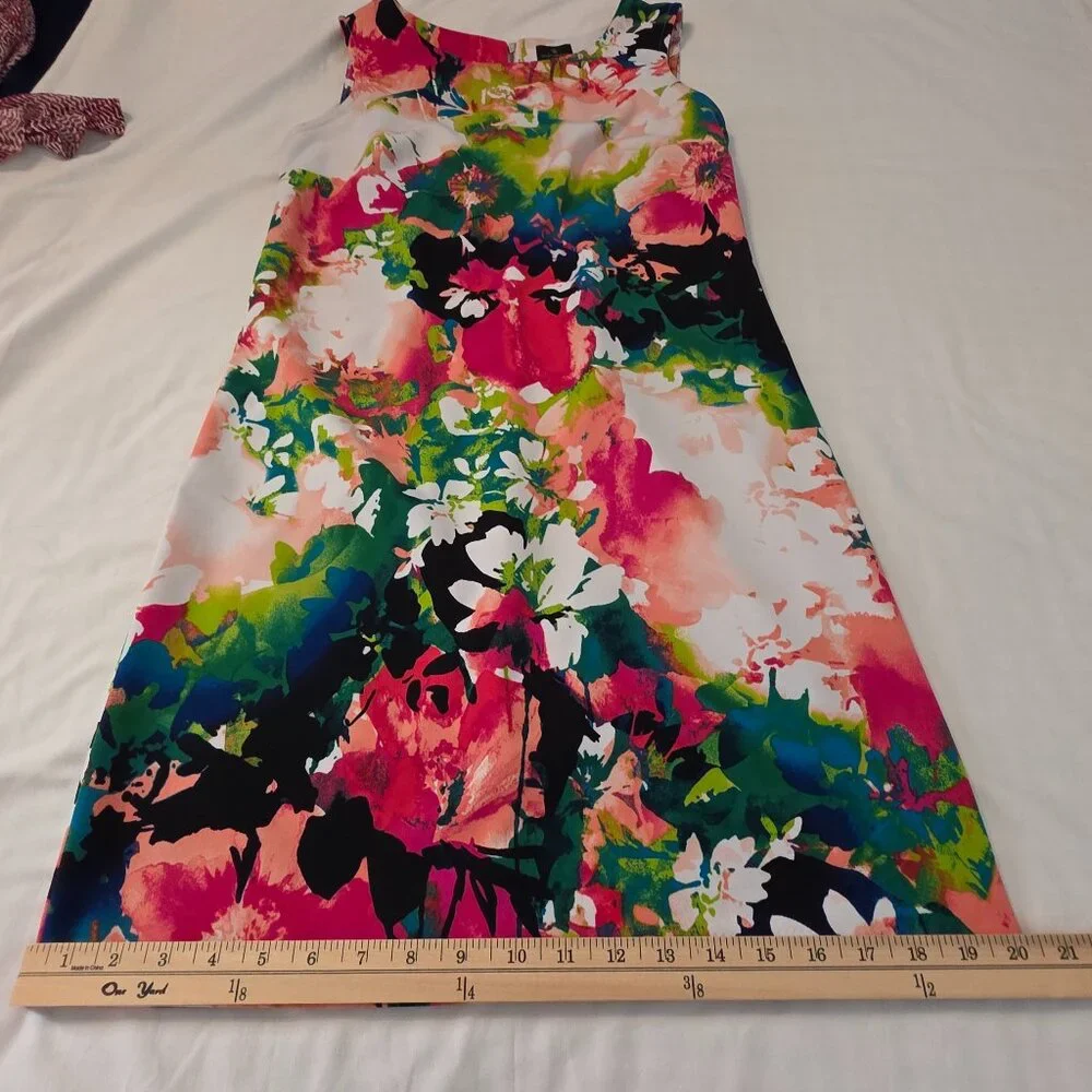 Worthington Abstract Floral Print Sleeveless Dress, Size Small - Picture 6 of 7